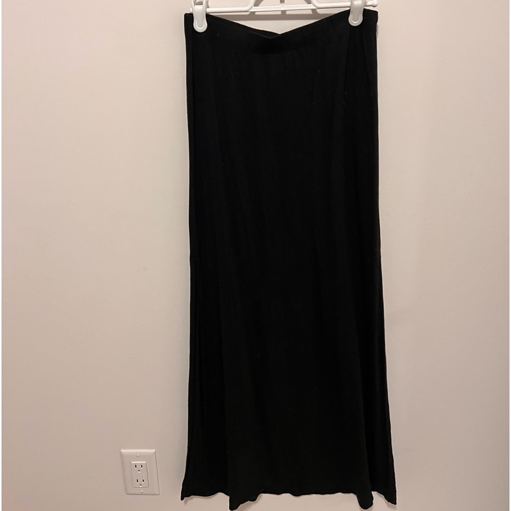 Long black skirt with slit